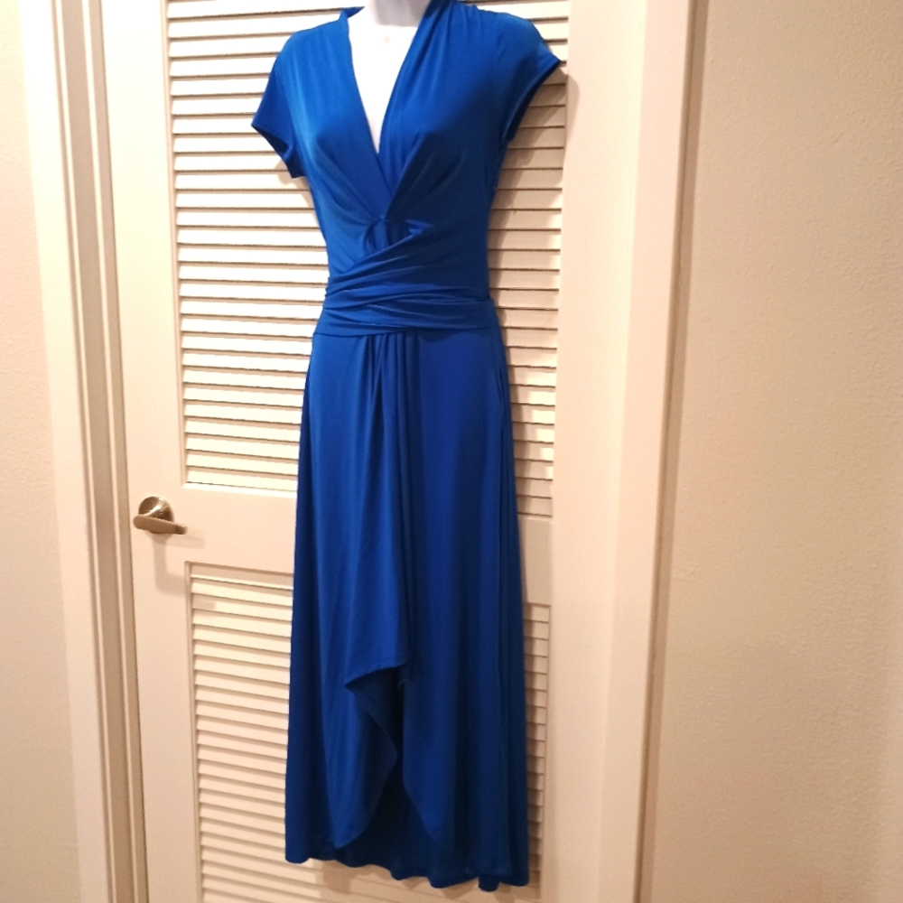 Michael Kors Elegant Blue Wrap High Low Women's Dress Size 4P